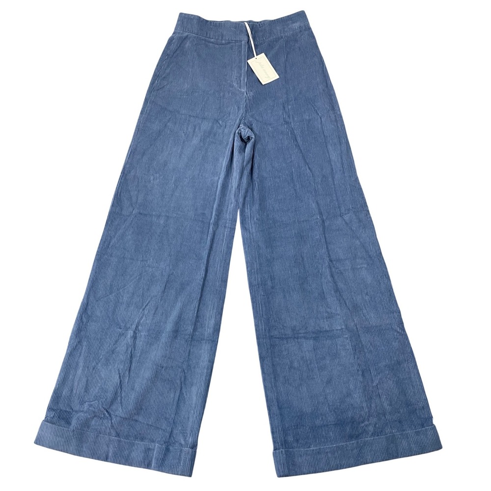 NWT Julia Amory Julia Pant Cord Azure Blue Corduroy Wide Leg Trousers M